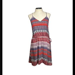 Collective Concepts Red and Blue/Striped Spaghetti Strap Sundress. Size S.